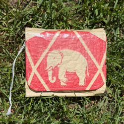 Angkor Recycled Red Elephant Upcycled Wallet NWT