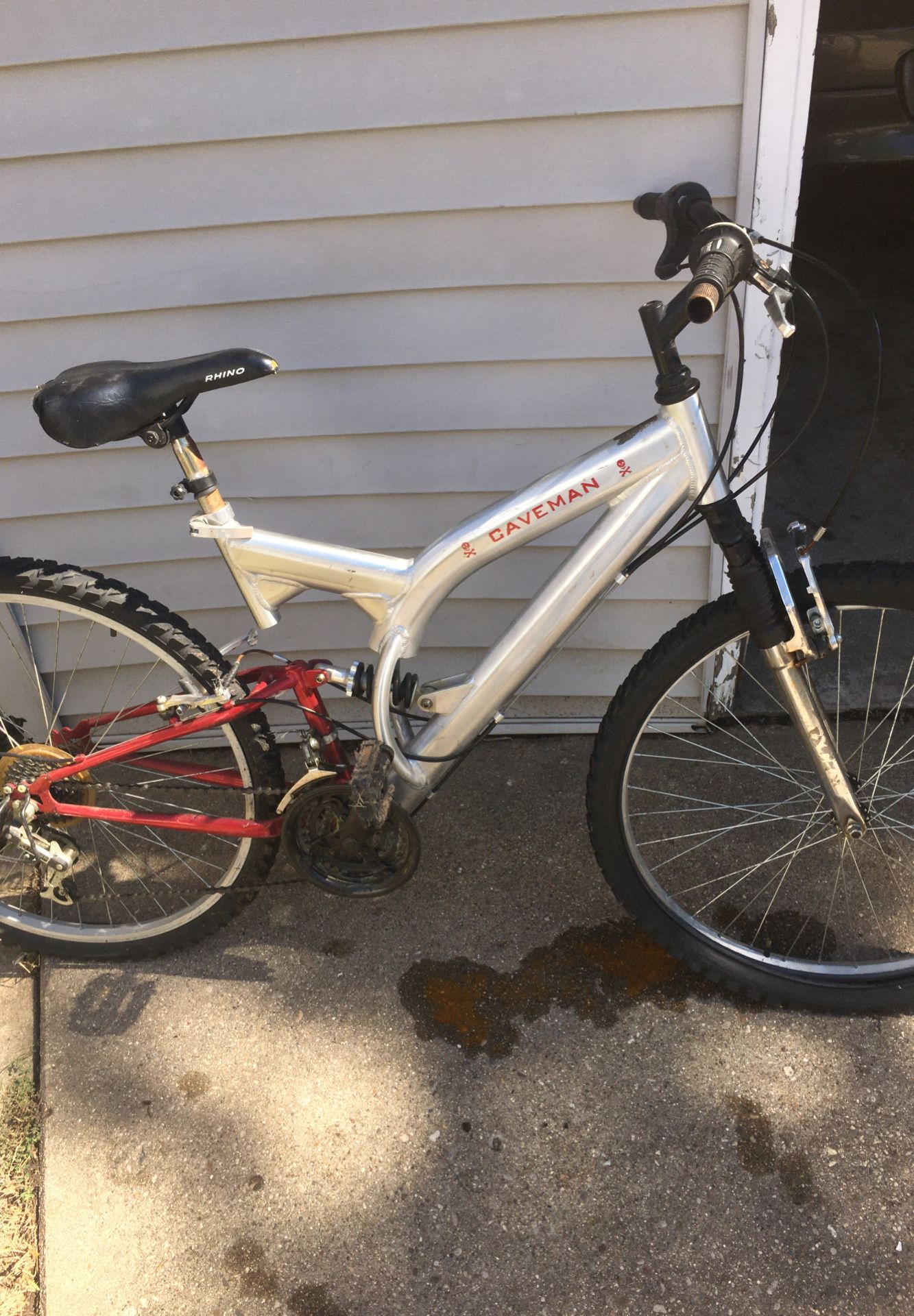Caveman bike has flat tires