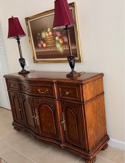 Traditional Wood Buffet Sideboard Cabinet