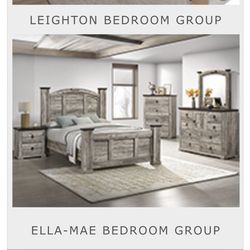 4- Pc Bedroom set Dresser,Mirror  Nightstand (1) Queen size bed frame  Not including Mattress and Box Sp