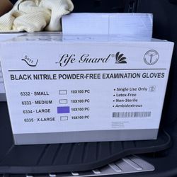 Black Nitrile  Gloves  Case