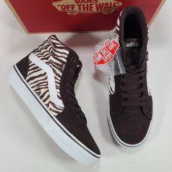 Vans Filmore Hi Satin Tiger Brown White High Top Sneakers Women Size 8