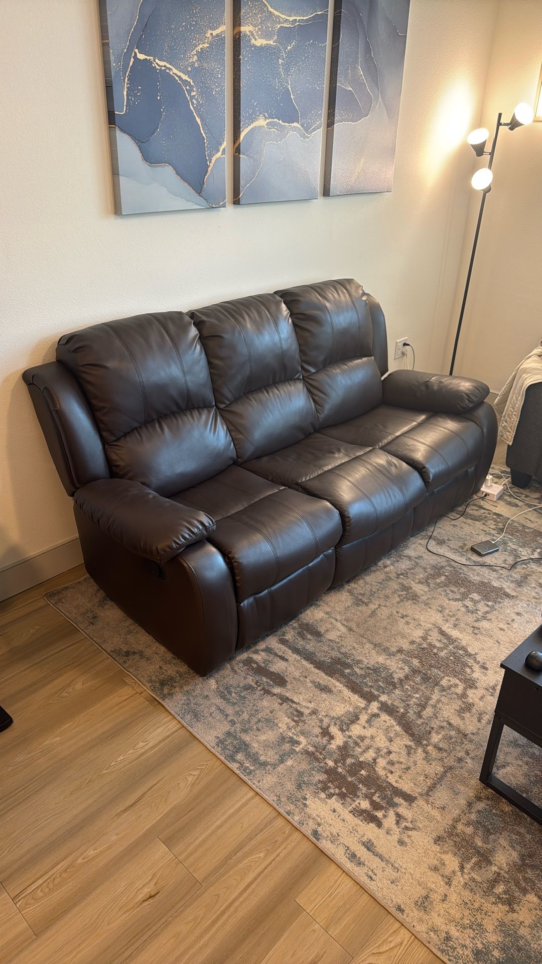 Reclining Leather Couch (3 Seater)