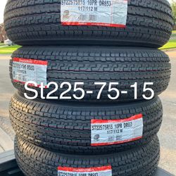 4 New St225-75-15 10ply