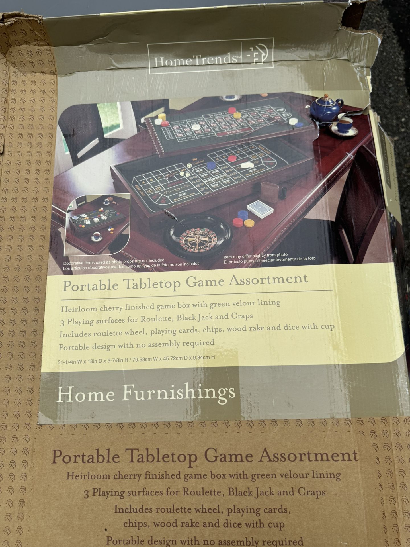 Home Trends Portable Tabletop Game Assortment
