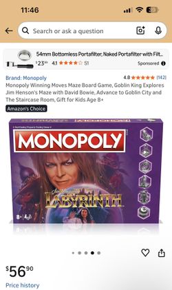 Monopoly Labyrinth Jim Henson Maze With Bowie Goblin  King