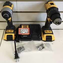 Dewalt 20V Max Brushless 1/2” Drill & Impact Driver W/ 2 Batteries & Charger New 