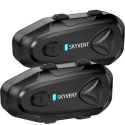 Q4 - Motorcycle Bluetooth Intercom Headset Communication System, 4 Riders 1500m Music Sharing, FM, Noise Cancelling, IP65 Waterproof, Pack