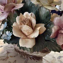 vintage capodimonte porcelain flower arrangement made in Italy