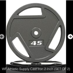 WF Athletic Supply Cast Iron 2-Inch (SET OF 2 x 45 LBS Plates)