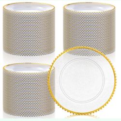 85 Clear Charger Plates With Beaded Rim