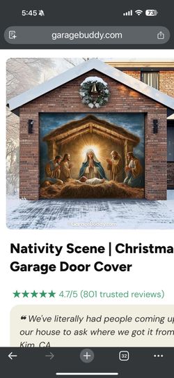 Garage Door Cover- Nativity Scene
