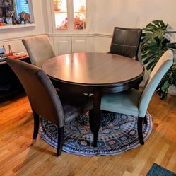 Real Wood Dining Room Table [With Chairs]