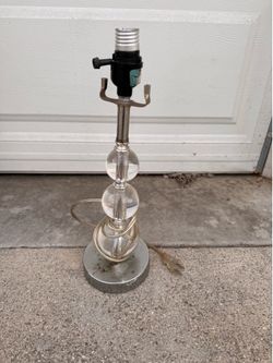 Modern Clear Acrylic & Metal Table Lamp Base – Works Great