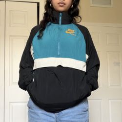 Nike Windbreaker Teal Black White Half Zip Pullover