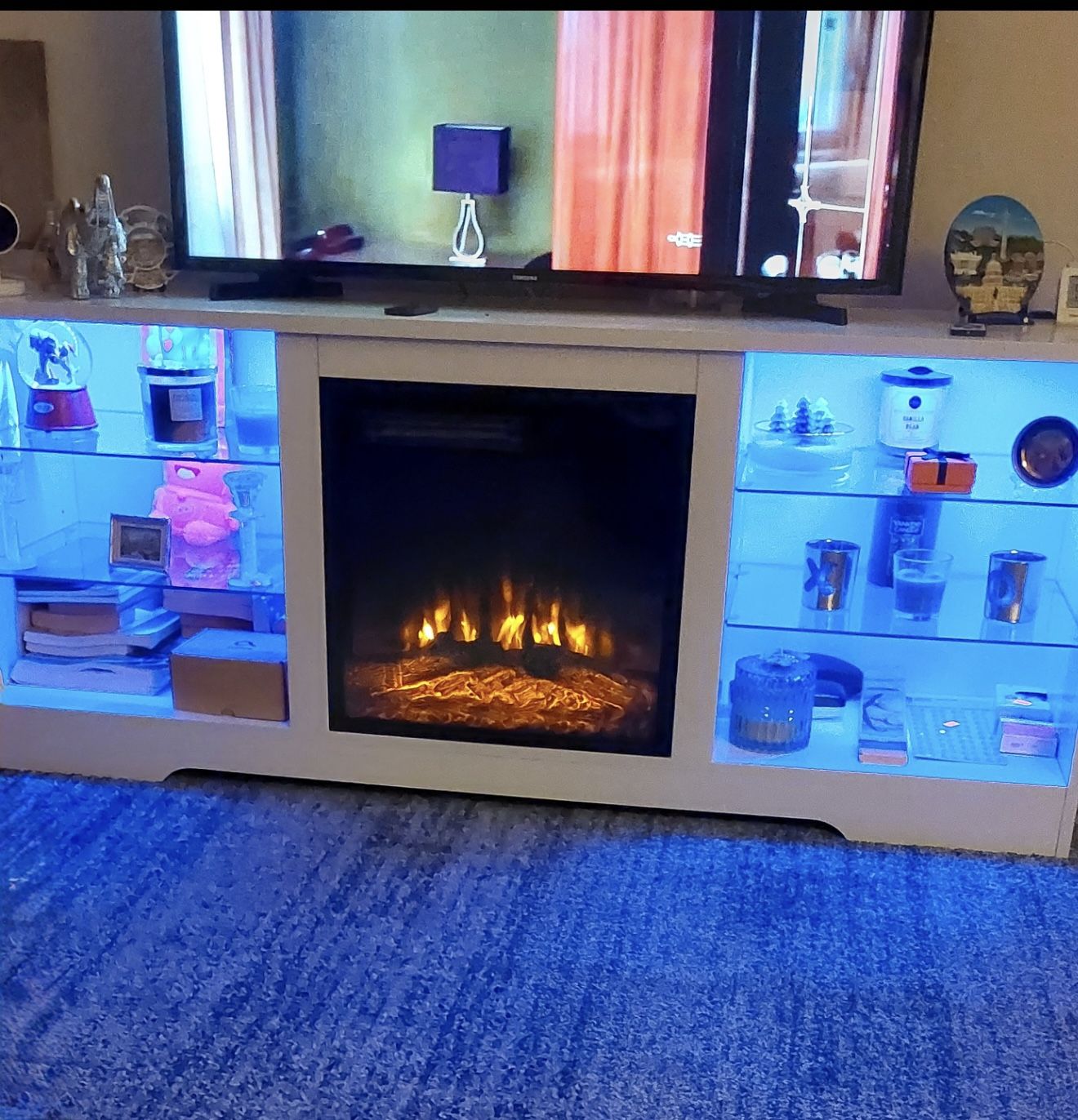 TV Stand With Fireplace And Heater! 