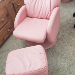 Pink Leather Kids Recliner Chair 