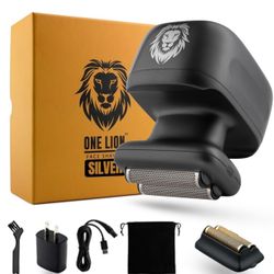 Skull Shaver One Lion Silver Pro - Precision Shaving for Men |Pristine Gift| Japanese Stainless Steel Foils | Wet/Dry Shave | Cordless Electric Shaver