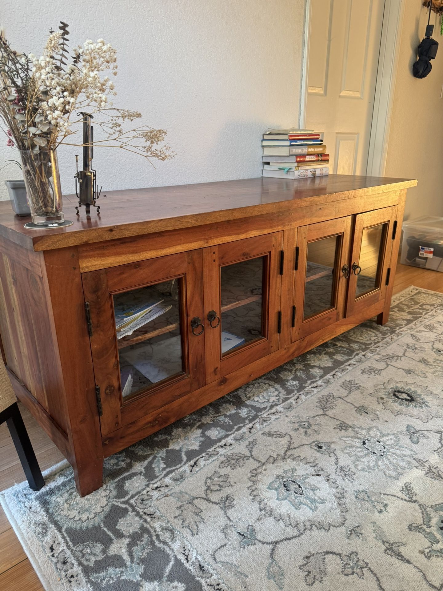 Solid Wood & glass TV Console Cabinets