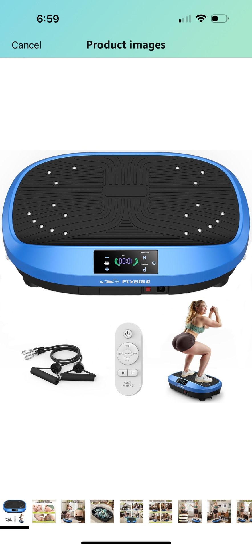 FLYBIRD Vibration Plate Exercise Machine, 120 Adjustable Speed High Intensity Vibration for Muscle Toning Weight Loss Lymphatic Drainage, Full Body Wo