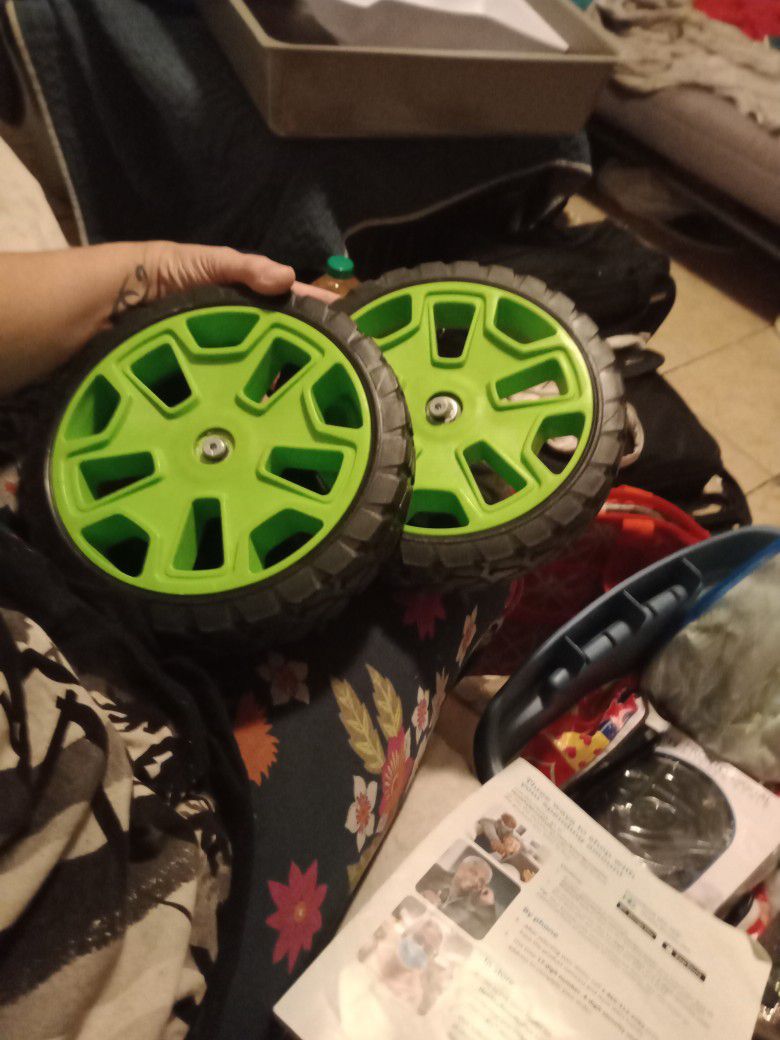 Two Tractor Tires Green The Rubber Tire Excellent Condition