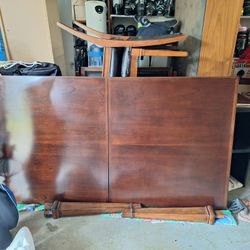 Large 78 Inch + 18 Inch Leaf  Cherry Wood Dining Table 6 Chairs 