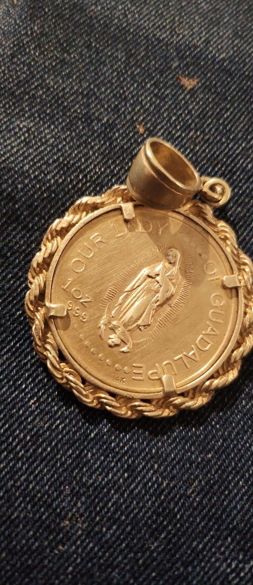 14k Gold Pesos Coin Pendant