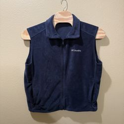 Men’s XL Columbia Navy Blue Soft Fleece Zip Up Vest