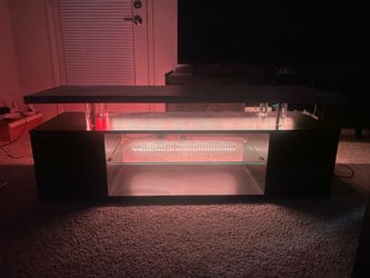 Modern LED TV Stand - Grey Concrete & Black (Fits up to 65")