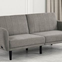 Brand New Grey Futon Sofa Sleeper 
