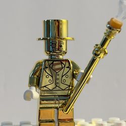 Mr Gold Shiny Chrome Minifigure Lego Compatible