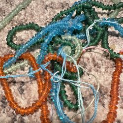 4 22” Strands Multicolored Indian Glass Disc Beads