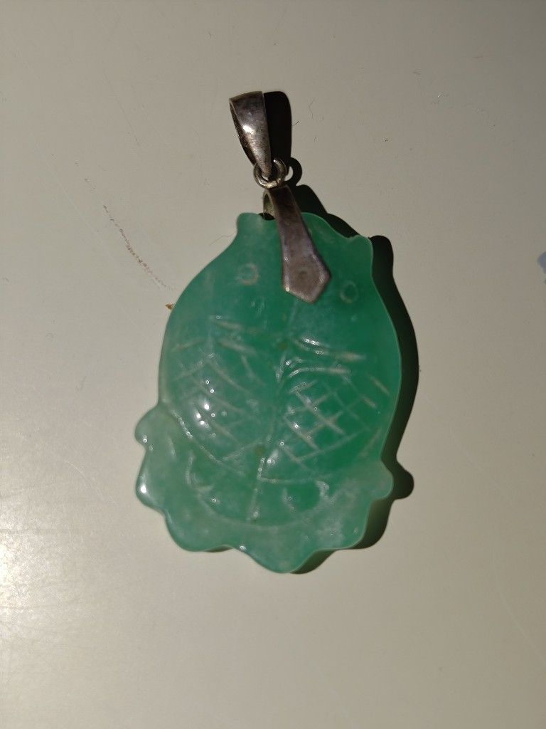 Jade Pendant With 925 Silver 