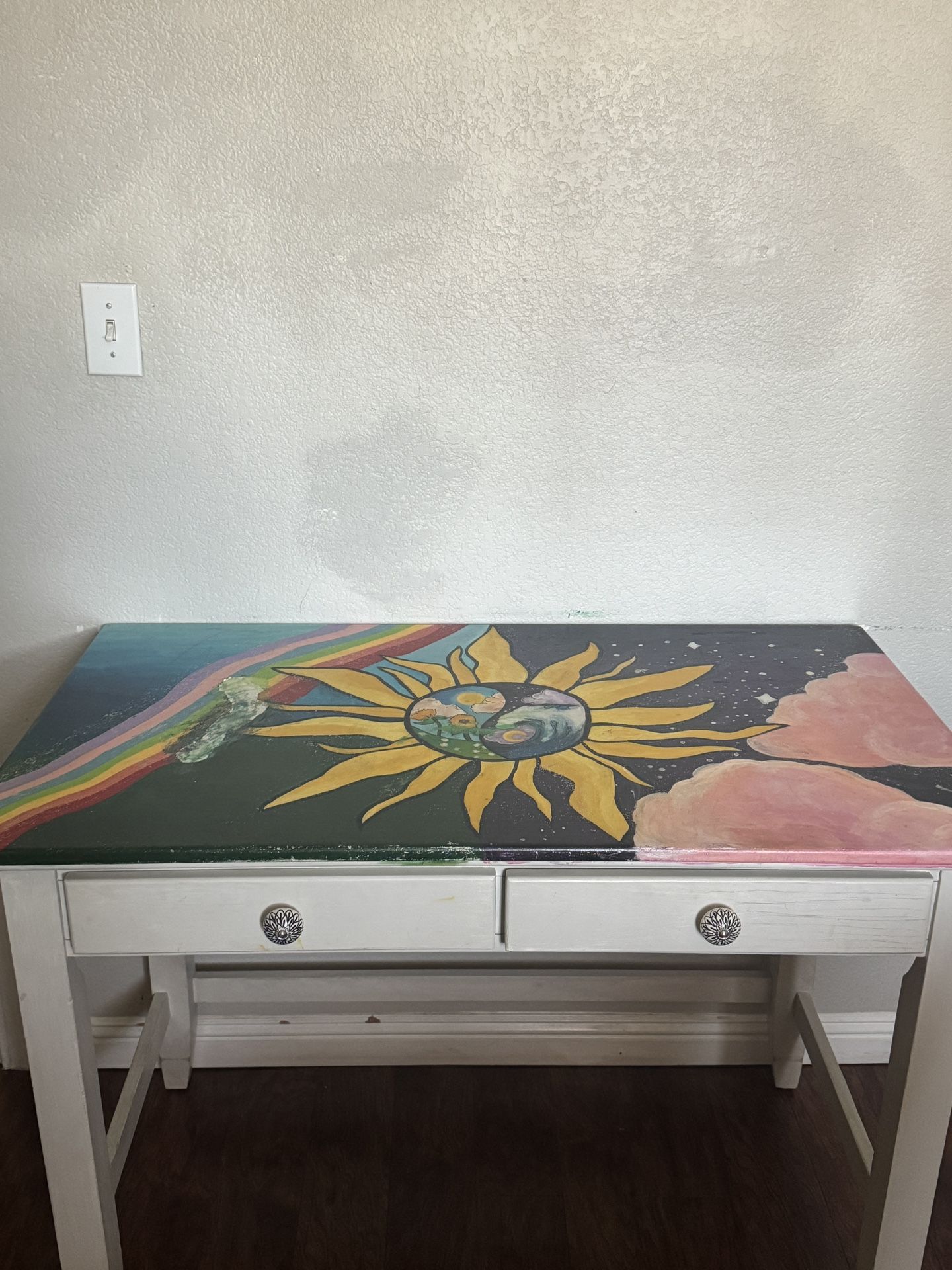 Free - hand painted desk