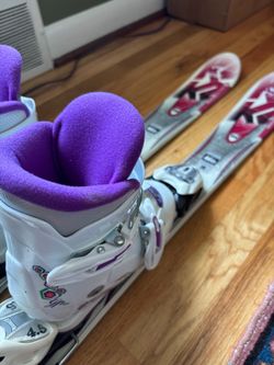 Kids skis and boots, 100 and 18.5