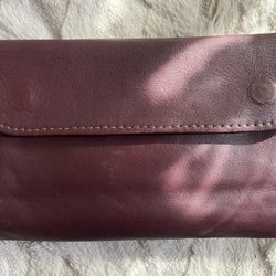 Vintage Burgundy, Real Leather Clutch Wallet