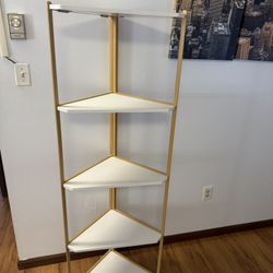 Rainier 5 Tier Corner Shelf - STG1910 - White/Natural - Safavieh