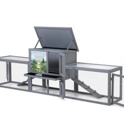 94 Inch Wide Large 2 Tier Rabbit Hitch/ Chicken Coop / Small Pet Animals Cage 