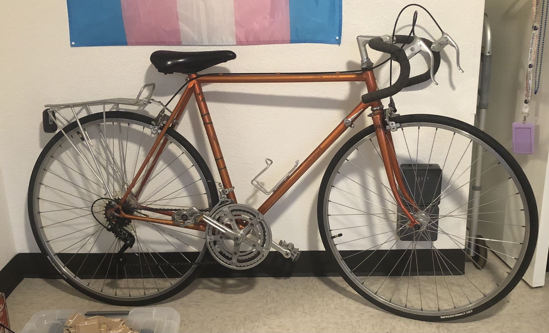 Orange Vintage Raleigh Super Course Bicycle