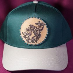 Baseball Cap with Leather Engraved Patch