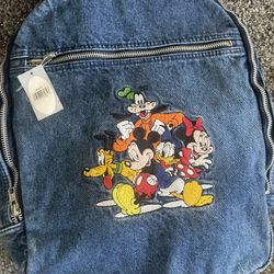 Vintage Disney Character Denim Set (backpack, Hat And denim Jacket)
