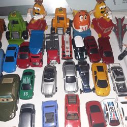 COLLECTION OF 55 CARS 6 AIRPLANES DODGE RAM TRUCK  LARGE  RACING CAR 2 POLICE CARS POLICE MOTORCYCLE WITH WINDSHIELD 