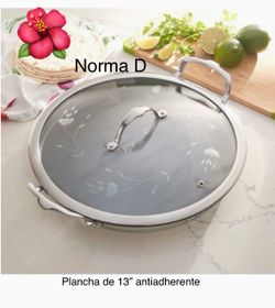 Plancha redonda de 13” antiadherente nueva en su caja 🌺 princess house 🌺