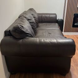 Brown Leather Couch Set