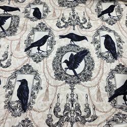 Fabric Cerrito Creek Northcott Candelabra Black Ravens Cotton 44 X 120 + Scraps