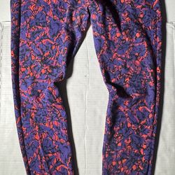 Pre Owned Good  Nike Dri Fit  Leggings  Embroidered  Purple Pink Orange  Women  Size Large