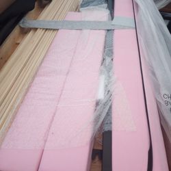 New Queen Pink Upholstered Bed Frame, No Box Spring Needed.