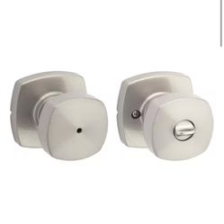 Kwikset Arroyo Satin Nickel Bed/Bath Knob with Soft Modern Rose @953