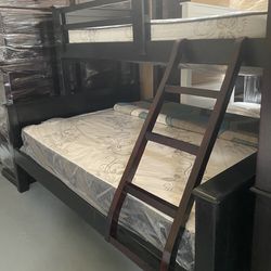 Bunk Bed Pinewood Mattress Deluxe Brand Include Twin Over Full
