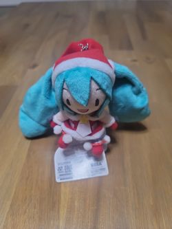 SEGA Hatsune Miku Project DIVA F 2nd Christmas Fluffy Plush Key Chain Mascot Doll with Tags